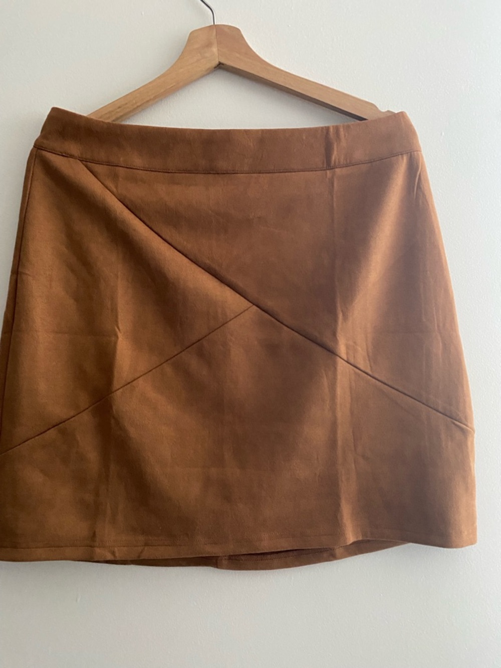 Mango Brown Faux-Suede Mini Skirt